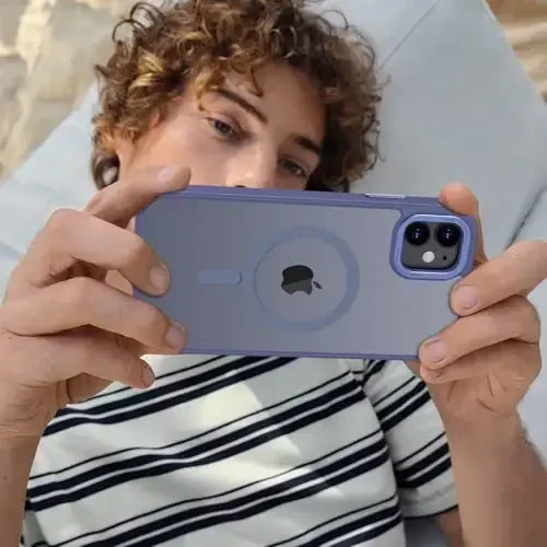 Anuck iPhone 11 uchun g‘ilof MagSafe bilan mos keladigan magnitli telefon g‘ilofi, yumshoq TPU bamperi qattiq yarim shaffof mat orqa, erkaklar, ayollar va qizlar uchun ingichka zarbga chidamli himoya qopqog‘i - ko‘k - 6