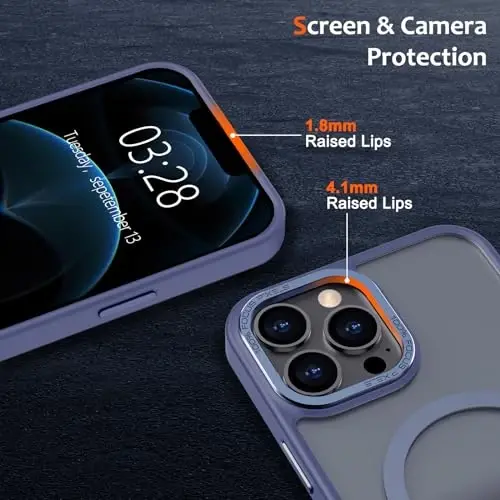 Anuck iPhone 12 Pro uchun g'ilof Magnitli telefon g'ilofi MagSafe bilan mos, Yumshoq TPU bumperli qattiq shaffof mat orqa Slim Fit zarbaga chidamli himoya qopqog'i erkaklar ayollar qizlar uchun - Moviy - 3