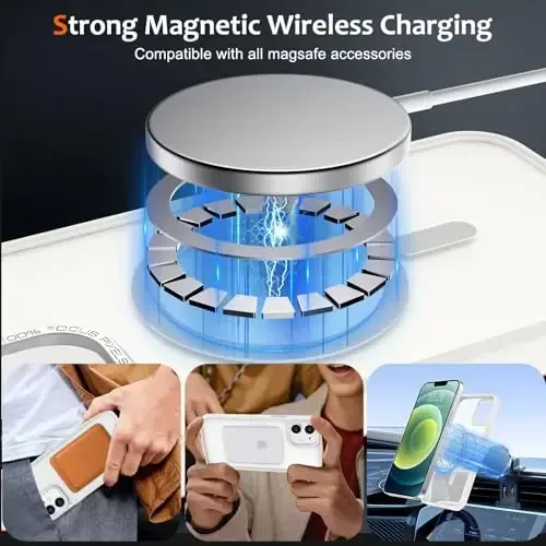 Anuck iPhone 12 uchun g'ilof Magnitli telefon g'ilofi MagSafe bilan mos keladi, Yumshoq TPU bumperli qattiq yarim shaffof mat orqa Slim Fit zarbaga chidamli himoya qopqog'i erkaklar ayollar qizlar uchun - Krem oq - 2