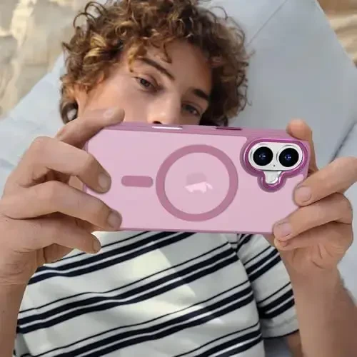 Anuck iPhone 16 uchun g'ilof Magnitli telefon g'ilofi MagSafe bilan mos keladi, Yumshoq TPU bumperli qattiq shaffof mat orqa Slim Fit zarbaga chidamli himoya qopqog'i erkaklar ayollar qizlar uchun - Uzum binafsha - 9