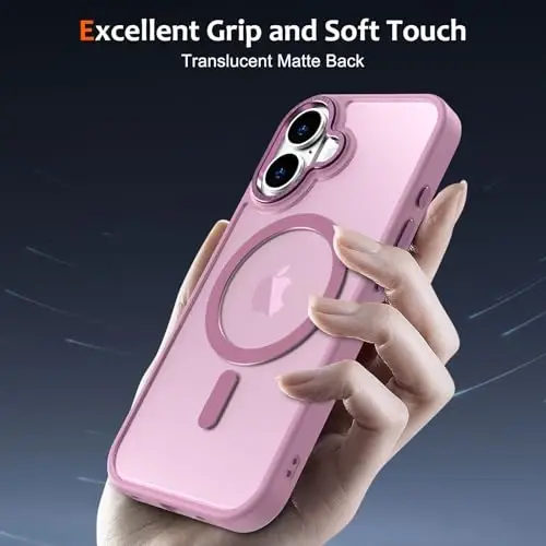 Anuck Case for iPhone 17 Case Magnetic Phone Case Compatible with MagSafe, Soft TPU Bumper Hard Translucent Matte Back Slim Fit Shockproof Protective Cover for Men Women Girls - Grape Purple - 5