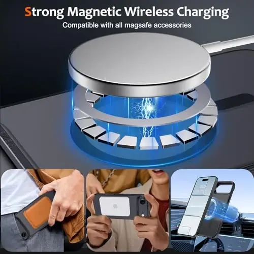 Anuck iPhone Air Kılıf, MagSafe Uyumlu Manyetik Telefon Kılıfı, Yumuşak TPU Tamponlu Sert Yarı Saydam Mat Arka Yüzey, İnce Fit Darbeye Dayanıklı Koruyucu Kapak 17 Air, Erkekler, Kadınlar ve Kızlar için - Siyah - 2