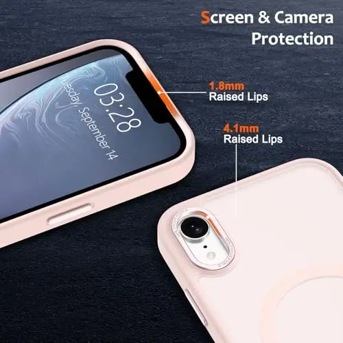 Anuck iPhone XR Kılıf Manyetik Telefon Kılıfı MagSafe ile Uyumlu, Yumuşak TPU Tampon Sert Yarı Saydam Mat Arka İnce Darbeye Dayanıklı Koruyucu Kılıf Kapak Erkekler Kadınlar Kızlar için - Pembe - 3