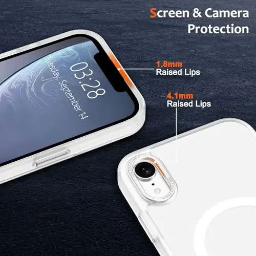Anuck iPhone XR uchun g'ilof Magnitli telefon g'ilofi MagSafe bilan mos, Yumshoq TPU Bamper Qattiq yarim shaffof mat orqa Slim Fit zarbaga chidamli himoya g'ilofi erkaklar ayollar qizlar uchun - Oq - 3