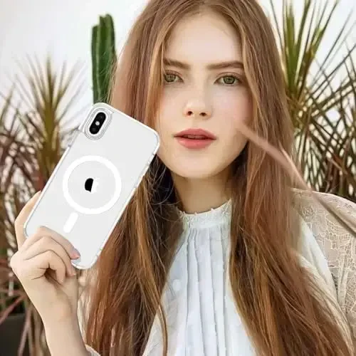 Anuck iPhone Xs Max uchun g'ilof Magnitli telefon g'ilofi MagSafe bilan mos keladi, Yumshoq TPU Bumper Qattiq yarim shaffof mat orqa Slim Fit zarbga chidamli himoya qopqog'i erkaklar ayollar qizlar uchun - Oq - 7