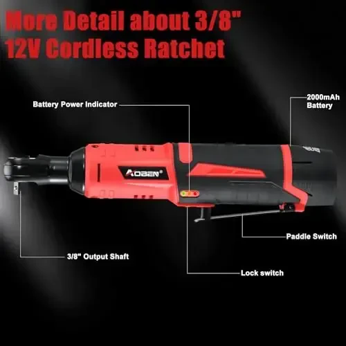 AOBEN Cordless Ratchet Wrench Kit,3/8