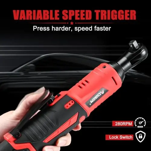 AOBEN Cordless Ratchet Wrench Kit,3/8