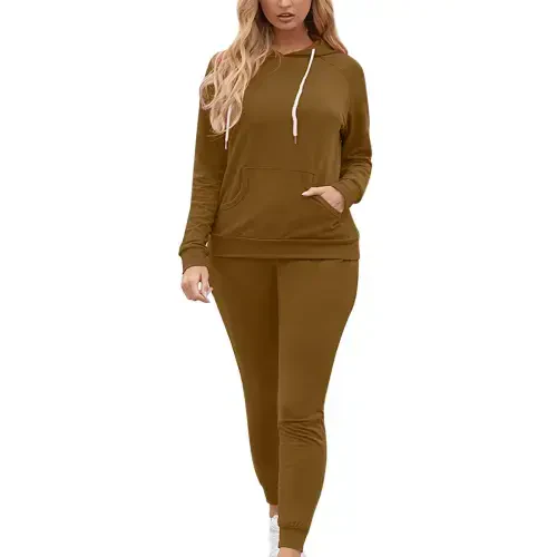 Aofany Ayollar uchun Hoodie Sport kostyumi Kundalik sport kostyumi 2 dona Jogger to'plami cho'ntakli sport kiyimlari - 1