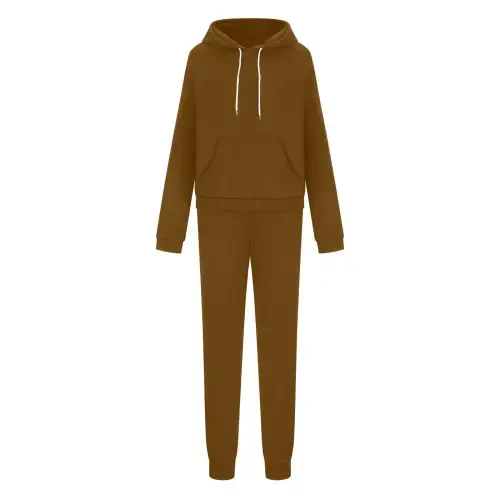 Aofany Ayollar uchun Hoodie Sport kostyumi Kundalik sport kostyumi 2 dona Jogger to'plami cho'ntakli sport kiyimlari - 5