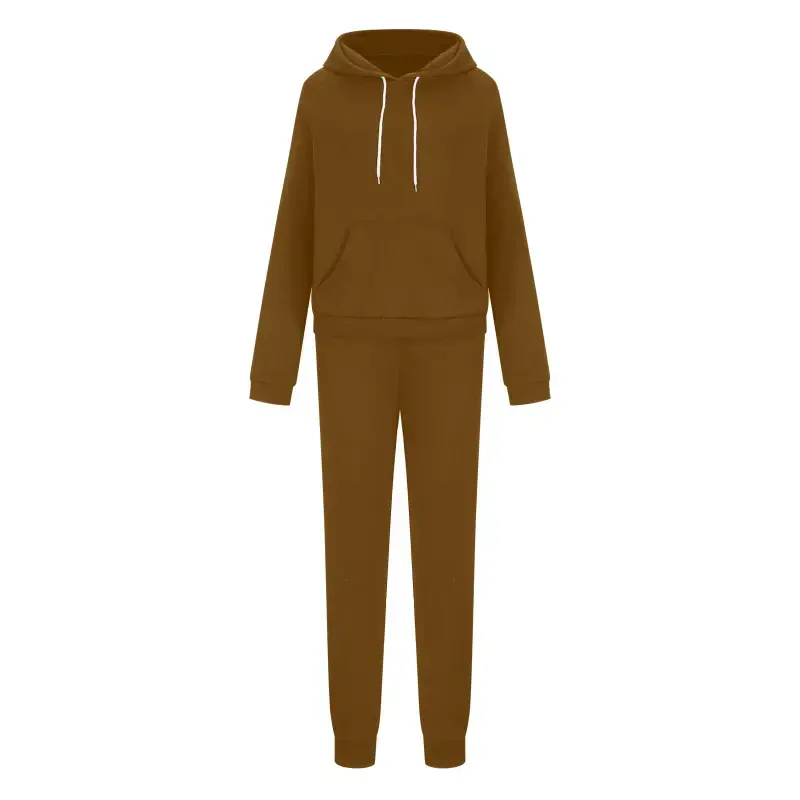 Aofany Ayollar uchun Hoodie Sport kostyumi Kundalik sport kostyumi 2 dona Jogger to'plami cho'ntakli sport kiyimlari - 5