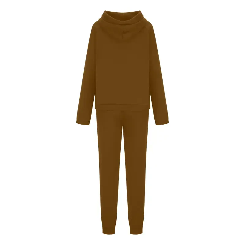 Aofany Ayollar uchun Hoodie Sport kostyumi Kundalik sport kostyumi 2 dona Jogger to'plami cho'ntakli sport kiyimlari - 6