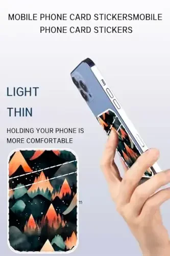 AOHRO Dual Pocket Leather Phone Wallet Adhesive Stick On, Cute Card Holder, Credit Card Holder Compatible with Most Phones - 4