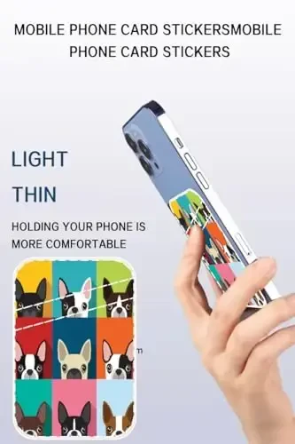 AOHRO Dual cho'ntak charm telefon hamyoni, yopishtiruvchi, yoqimli va kulgili itlar dizayni - 3