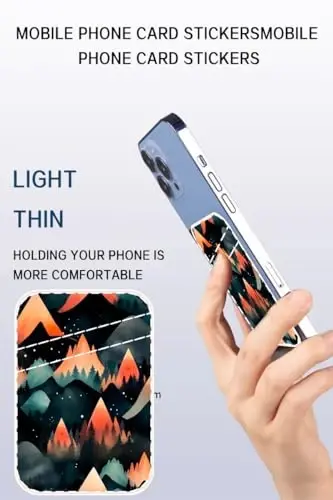 AOHRO Dual Pocket Leather Phone Wallet Adhesive Stick On, Cute Card Holder, Credit Card Holder Compatible with Most Phones - 4