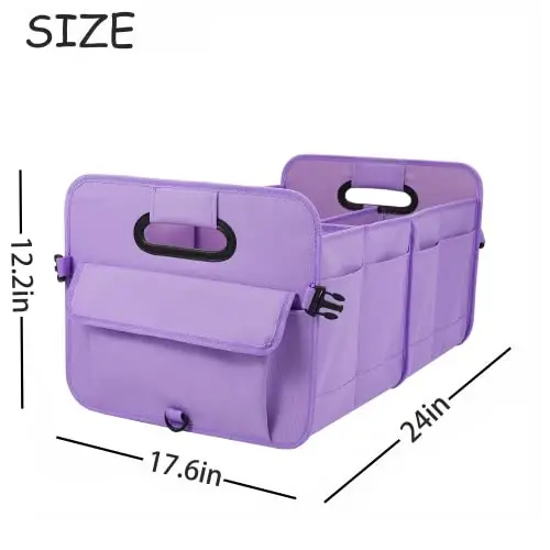 AOKJOY Car Trunk Organizer, Purple, Unisex, Foldable, Non-slip, Adjustable Straps, Multiple Compartments, 600D Oxford Cloth Material - 4
