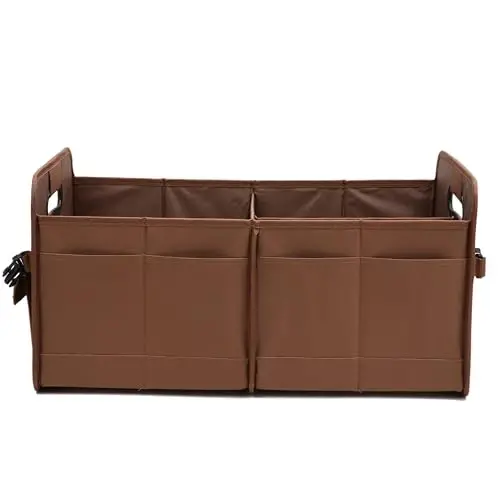 AOKJOY Car Trunk Organizer, Brown, Foldable, Non-slip, Adjustable, Multiple Compartments, 600D Oxford Cloth Material - 6