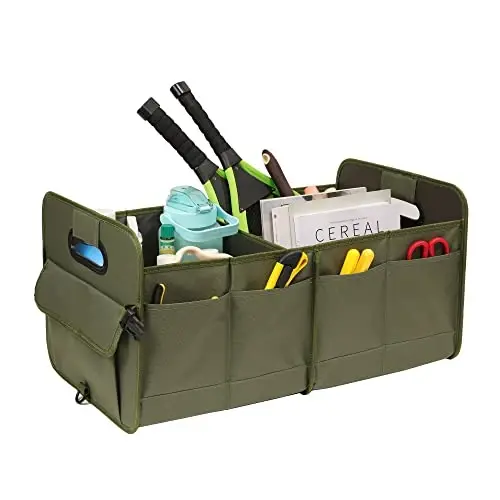 AOKJOY Car Trunk Organizer, Green, Foldable, Non-slip, Adjustable, Multiple Compartments, 600D Oxford Cloth Material - 6