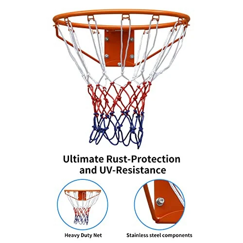 AOKUNG Basketball Folding Hoop, Basketball Net, Indoor/Outdoor Hanging Basketball Net, All-Weather Basketball Net, Wall Hanging 18