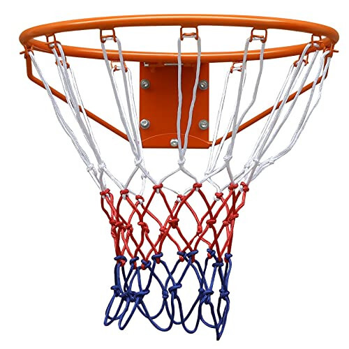 AOKUNG Basketbolni Yig'iladigan Halqa, Basketbol To'ri, Ichki/Tashqi Asilgan Basketbol To'ri, Har Qanday Ob-havo Sharoitiga Mos Basketbol To'ri, Devorda Asilgan 18