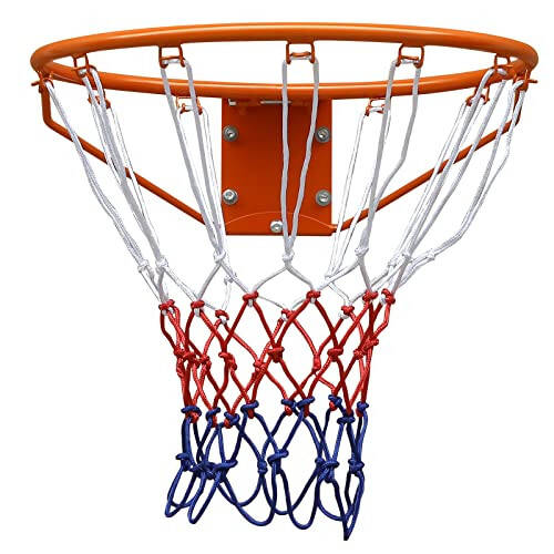 AOKUNG Basketbolni Yig'iladigan Halqa, Basketbol To'ri, Ichki/Tashqi Asilgan Basketbol To'ri, Har Qanday Ob-havo Sharoitiga Mos Basketbol To'ri, Devorda Asilgan 18
