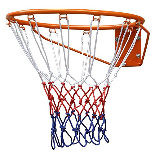 AOKUNG Basketbolni Yig'iladigan Halqa, Basketbol To'ri, Ichki/Tashqi Asilgan Basketbol To'ri, Har Qanday Ob-havo Sharoitiga Mos Basketbol To'ri, Devorda Asilgan 18