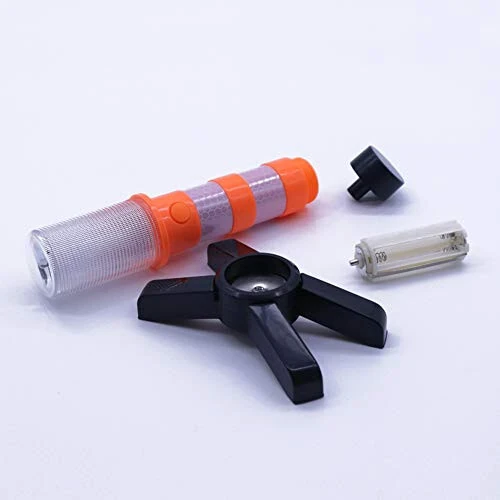 Aolyty 2 LED Emergency Roadside Flashing Flares Red Roadside Beacon Safety Strobe Light Road Warning Magnetic Base Signal Alert Upright Stand Storage Case - 5