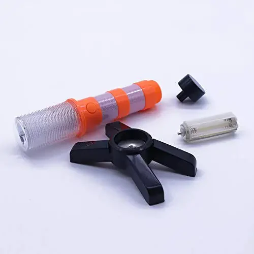 Aolyty 2 LED Emergency Roadside Flashing Flares Red Roadside Beacon Safety Strobe Light Road Warning Magnetic Base Signal Alert Upright Stand Storage Case - 5