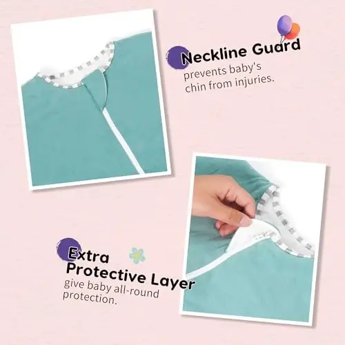 Aomloge PuppyPaws Baby Sleep Sack 1.5 TOG 2-Pack Set, Transitional Swaddle with Arms Up Length Sleeves and Mitten Cuffs, Sleep Sack 9-15 Months, 95% Viscose from Bamboo, 5% Spandex - 5