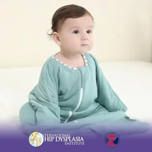 Aomloge PuppyPaws Baby Sleep Sack 1.5 TOG, Transitional Swaddle with Arms Up Length Sleeves and Mitten Cuffs, Sleep Sack 0-3 Months, Wearable Blanket Baby, 95% Rayon derived from Bamboo, 5% Spandex - 4