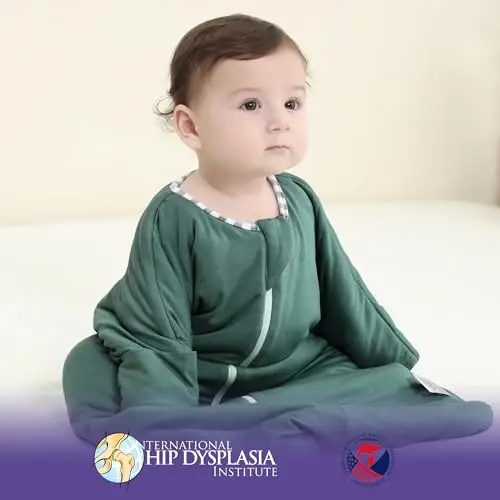 Aomloge PuppyPaws Baby Sleep Sack 1.5 TOG, Transitional Swaddle with Arms Up Length Sleeves and Mitten Cuffs, Sleep Sack 6-9 Months, Wearable Blanket Baby, 95% Rayon derived from Bamboo, 5% Spandex - 4