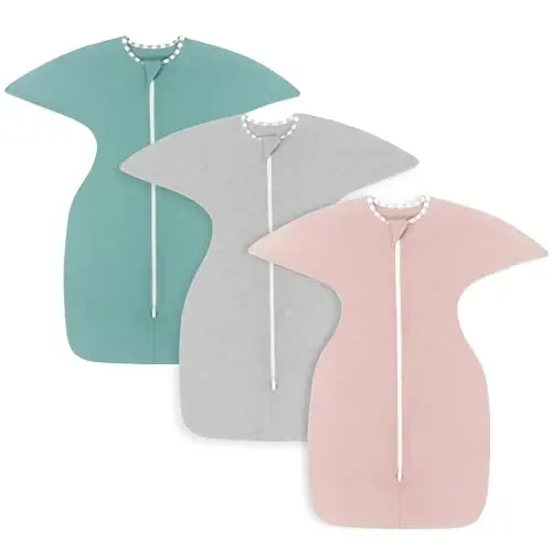 Aomloge PuppyPaws Baby Sleep Sack 3-Pack Set, Transitional Swaddle, Sleep Sack 3-6 Months, Wearable Blanket Baby with 2-Way Zipper Summer, 95% Rayon derived from Bamboo, 5% Spandex 