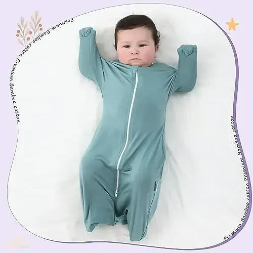 Aomloge PuppyPaws Baby Sleep Sack 2-Pack Set, Transitional Swaddle, Sleep Sack 6-9 Months, Wearable Blanket Baby with 2-Way Zipper Summer, 95% Rayon derived from Bamboo, 5% Spandex - 6