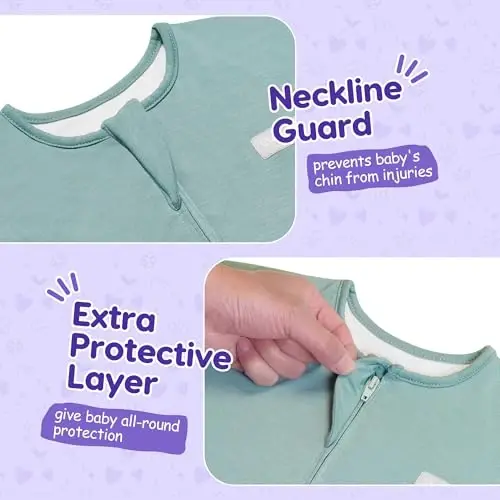 Aomloge PuppyPaws Baby Sleep Sack 2-Pack Set, Transitional Swaddle, Swaddles for Newborns, 1.0 Tog Sleep Sack 3-6 Months, Wearable Blanket Baby with 2-Way Zipper - 5