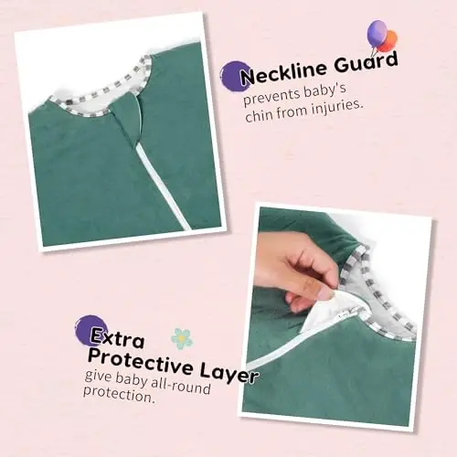 Aomloge PuppyPaws Baby Sleep Sack 2.5 TOG, Transitional Swaddle with Arms Up Length Sleeves and Mitten Cuffs, Sleep Sack 6-9 Months, Wearable Blanket Baby - 5