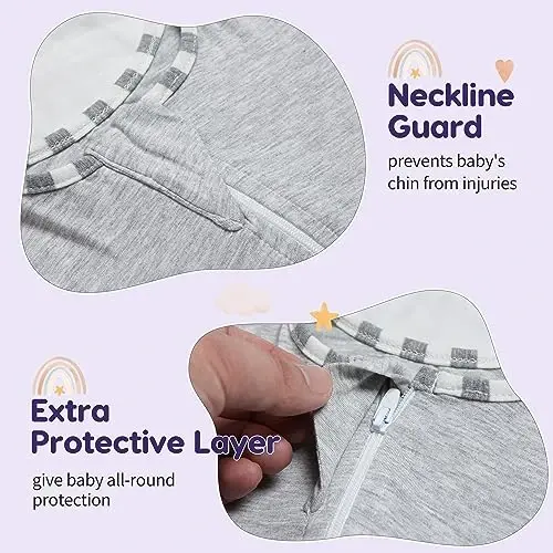 Aomloge PuppyPaws Baby Sleep Sack, Transition Swaddle, Sleep Sack 6-9 Months, Wearable Blanket Baby with 2-Way Zipper, Swaddles for Newborns Summer, 95% Rayon derived from Bamboo, 5% Spandex - 1