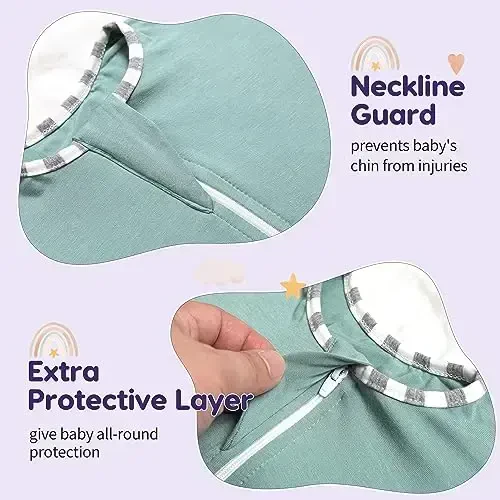 Aomloge PuppyPaws Baby Sleep Sack, Transition Swaddle, Sleep Sack 6-9 Months, Wearable Blanket Baby with 2-Way Zipper, Swaddles for Newborns Summer, 95% Rayon derived from Bamboo, 5% Spandex - 5