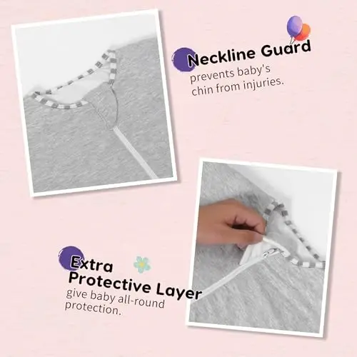 Aomloge PuppyPaws Baby Sleep Sack, Transition Swaddle, Sleep Sack 9-15 Months, Wearable Blanket Baby with 2-Way Zipper, Swaddles for Newborns Summer, 95% Rayon derived from Bamboo, 5% Spandex - 4