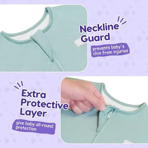 Aomloge PuppyPaws Baby Sleep Sack, Transitional Swaddle, Swaddles for Newborns，1.0 Tog Sleep Sack 6-9 Months, Wearable Blanket Baby with 2-Way Zipper - 5