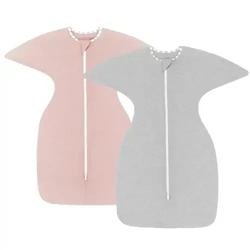 Aomloge PuppyPaws Baby Sleep Sack 2-Pack Set, Transitional Swaddle, Sleep Sack 3-6 Months, Wearable Blanket Baby with 2-Way Zipper Summer, 95% Rayon derived from Bamboo, 5% Spandex - AOMLOGE