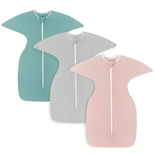 Aomloge PuppyPaws Baby Sleep Sack 3-Pack Set, Transitional Swaddle, Sleep Sack 3-6 Months, Wearable Blanket Baby with 2-Way Zipper Summer, 95% Rayon derived from Bamboo, 5% Spandex 