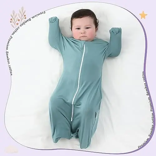 Aomloge PuppyPaws Baby Sleep Sack, Transition Swaddle, Sleep Sack 3-6 Months, Wearable Blanket Baby with 2-Way Zipper, Swaddles for Newborns Summer, 95% Rayon derived from Bamboo, 5% Spandex - 6
