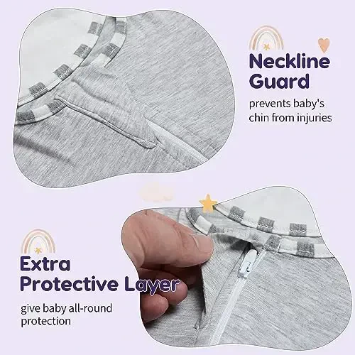 Aomloge PuppyPaws Baby Sleep Sack, Transition Swaddle, Sleep Sack 3-6 Months, Wearable Blanket Baby with 2-Way Zipper, Swaddles for Newborns Summer, 95% Rayon derived from Bamboo, 5% Spandex - 5