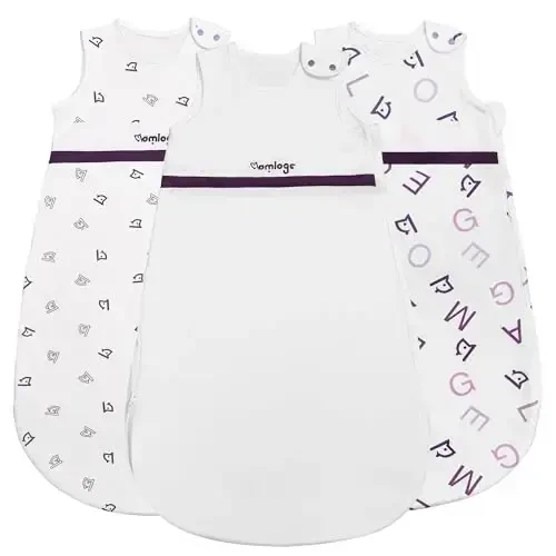 Aomloge PuppyNap Baby Sleep Sack, Toddler Sleep Sack 3-Pack Set, Sleep Sack 18-24 Months, 100% Organic Cotton Sleep Sack with 2-Way Zipper. 