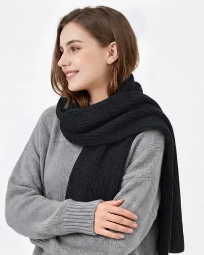 Aonal Winter Scarf for Women Men, Thick Warm Blanket Chunky Scarves | Cable Knit, Cozy Shawl Wraps, Soft Large Oversized, Classic Design, For Cold Weather, Stocking Stuffers Gifts - 5