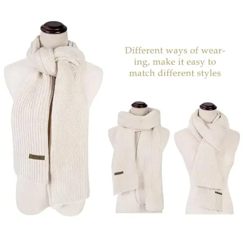 Aonal Winter Scarf for Women Men, Thick Warm Blanket Chunky Scarves | Cable Knit, Cozy Shawl Wraps, Soft Large Oversized, Classic Design, For Cold Weather, Stocking Stuffers Gifts - AONAL (1)