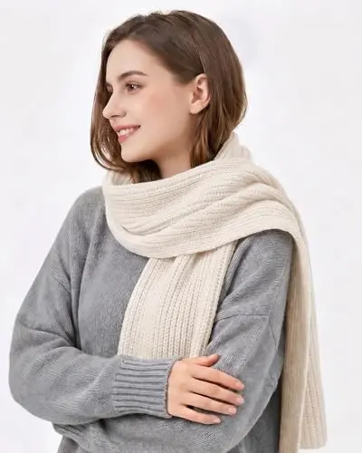 Aonal Winter Scarf for Women Men, Thick Warm Blanket Chunky Scarves | Cable Knit, Cozy Shawl Wraps, Soft Large Oversized, Classic Design, For Cold Weather, Stocking Stuffers Gifts - 4