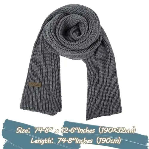Aonal Womens Winter Scarf Cold Weather Thick Warm Cable Knit Wraps Chunky Large Soft Long Scarves - 2
