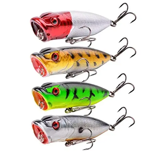 Aorace Baliq ovlash uchun o'lja to'plami Minnow Popper Crank baliqlari Tuzli suv Chuchuk suv Alabalık Bass Salmon baliq ovlash uchun ilgaklar bilan aralashtirilgan - 4