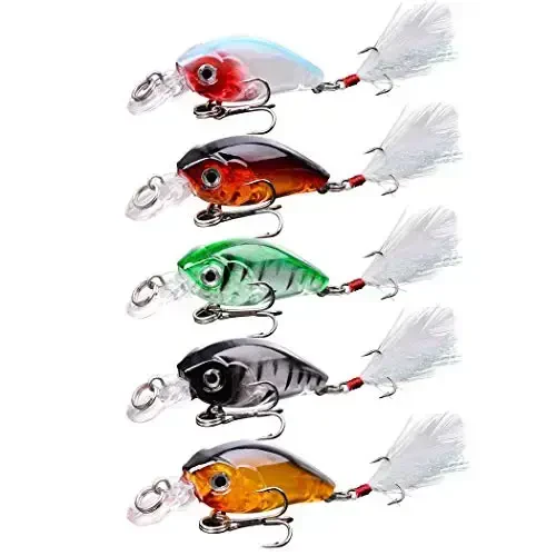 Aorace Baliq ovlash uchun o'lja to'plami Minnow Popper Crank baliqlari Tuzli suv Chuchuk suv Alabalık Bass Salmon baliq ovlash uchun ilgaklar bilan aralashtirilgan - 5