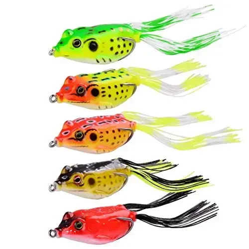 Aorace Fishing Lures Kit Mixed Including Minnow Popper Crank Baits with Hooks for Saltwater Freshwater Trout Bass Salmon Fishing - 6